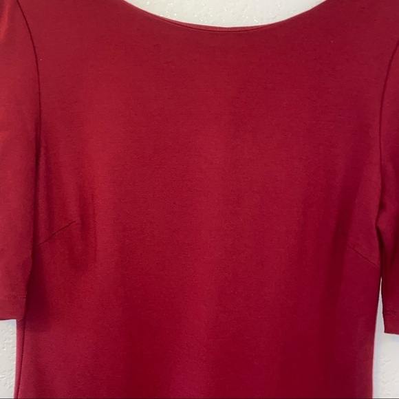 Carmen Marc Valvo Dark Red Midi Dress - Picture 13 of 16
